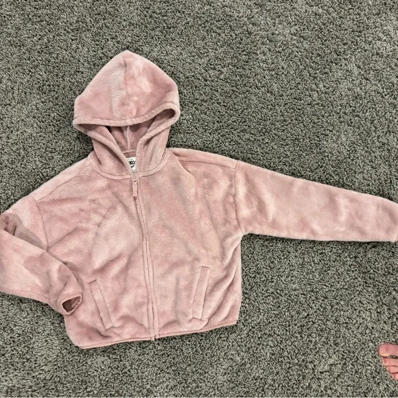 Girls OshKosh B'gosh light pink Blush Fleece zip up hoodie, size 10 - Picture 5 of 9